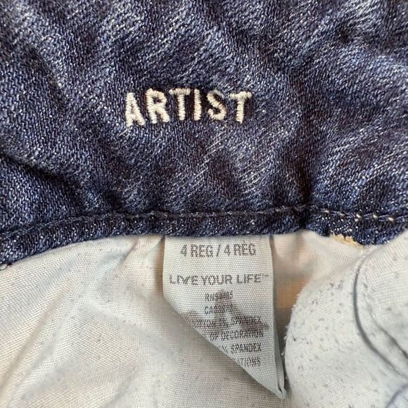 American Eagle Artist Jeans Womens 4 Regular Medium Wash Flare Stretch Low Rise - Picture 3 of 8